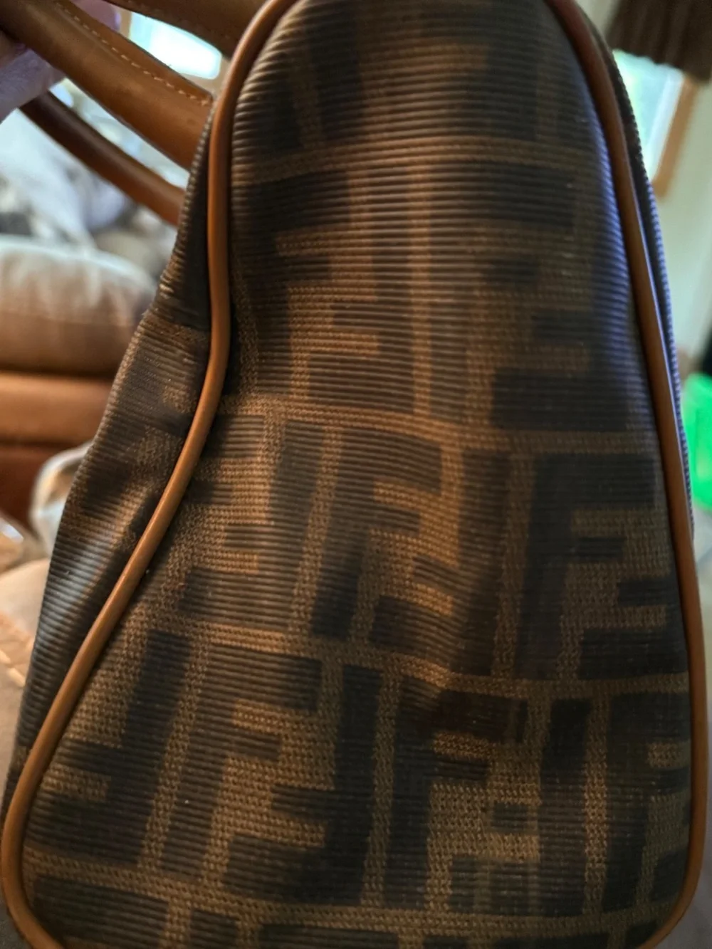 Fendi Zucca Boston Speedy Bag Authentic Brown Monogram